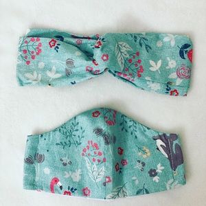 Matching headband and face mask